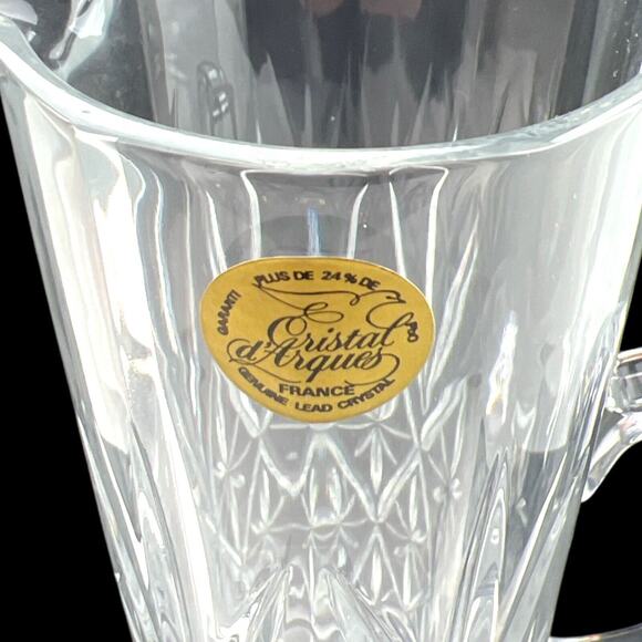 Vintage Cristal d'Arques France Mid Century Crystal Cocktail Pitcher Barware NEW - Picture 5 of 9